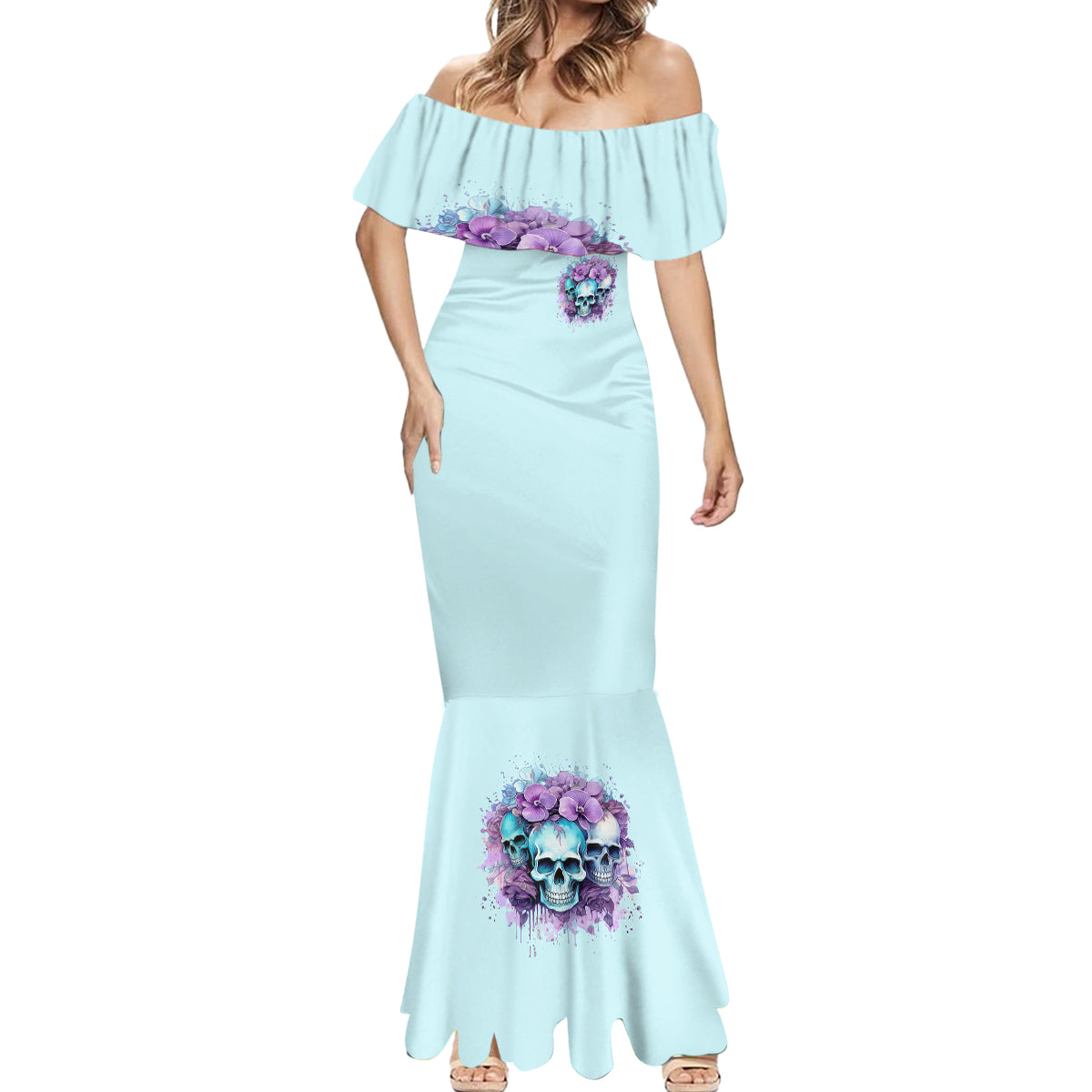 Flower Skull Angel Mermaid Dress The Good Girl In Me Got Tired Of The Bullshit