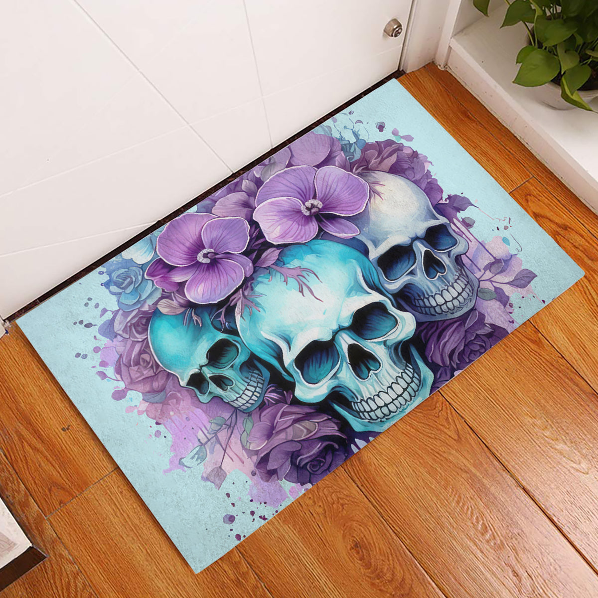Flower Skull Angel Rubber Doormat The Good Girl In Me Got Tired Of The Bullshit