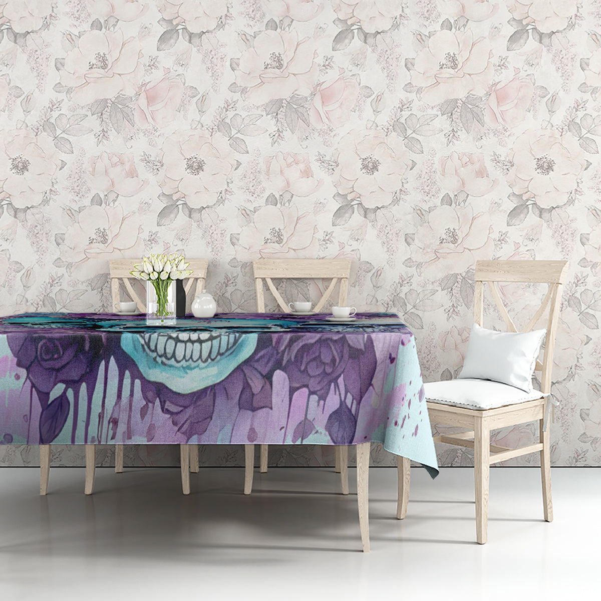 Flower Skull Angel Tablecloth The Good Girl In Me Got Tired Of The Bullshit
