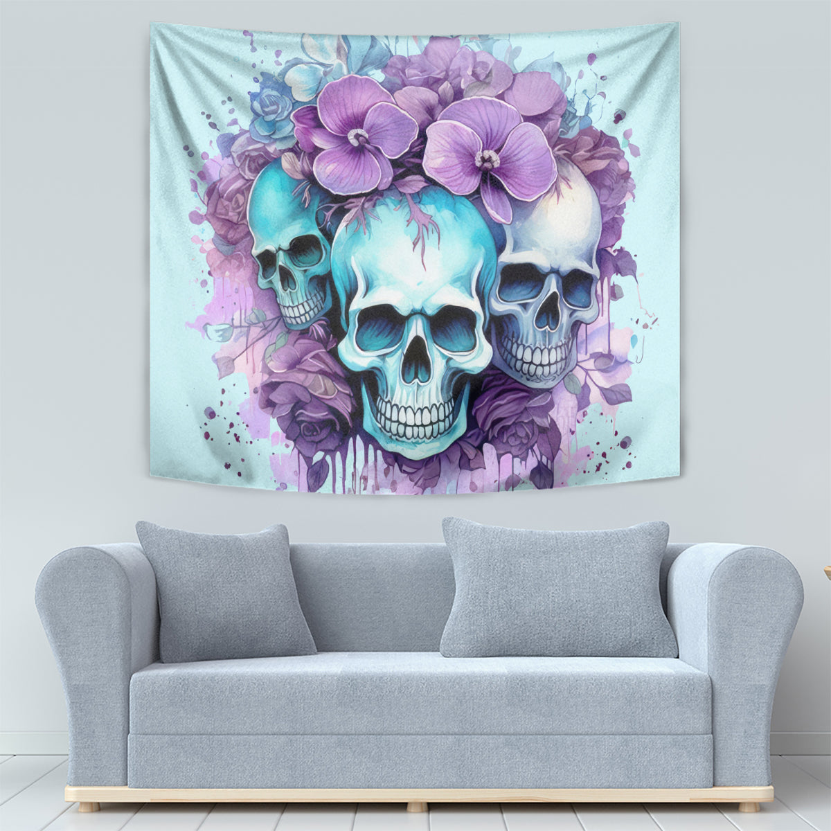Flower Skull Angel Tapestry The Good Girl In Me Got Tired Of The Bullshit