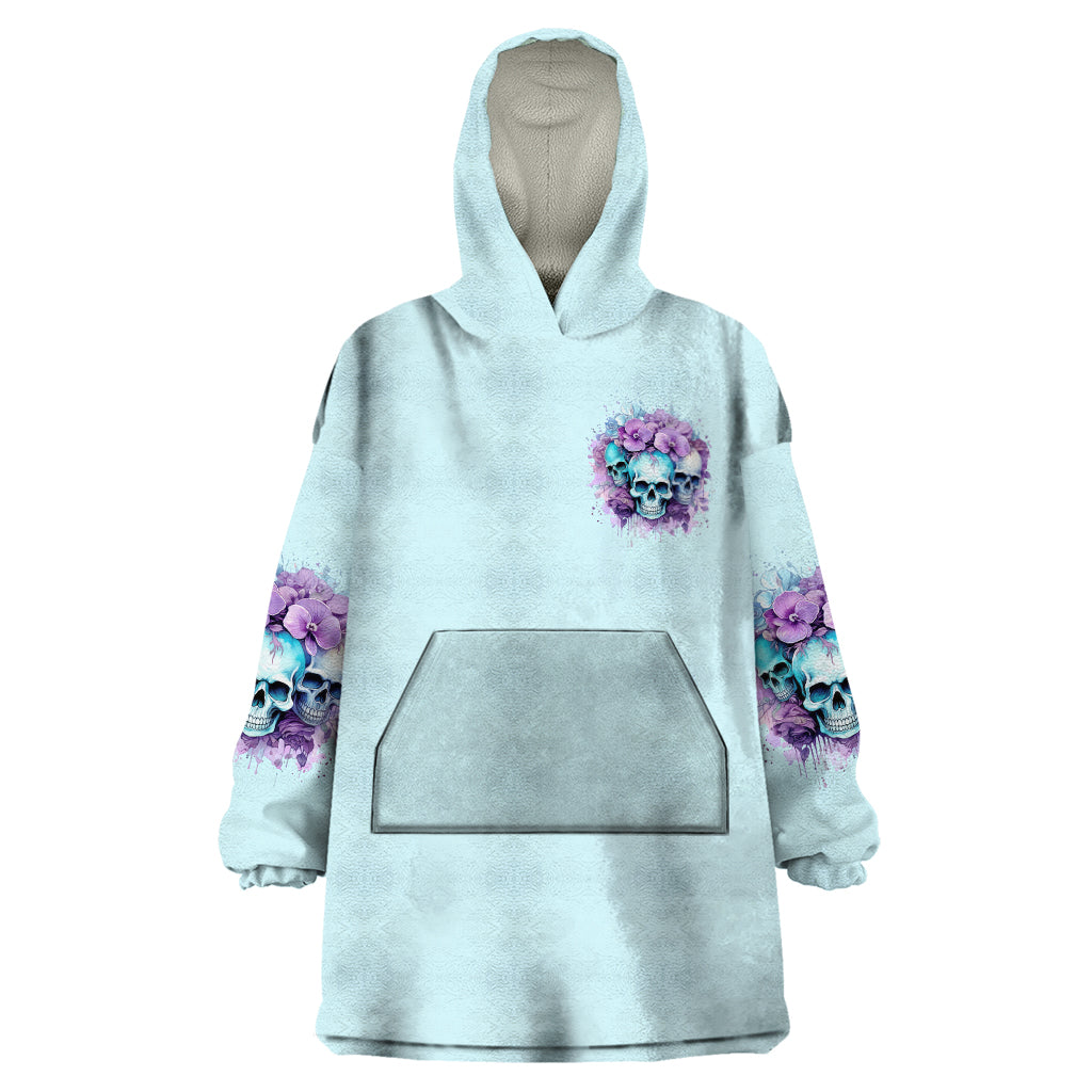 Flower Skull Angel Wearable Blanket Hoodie The Good Girl In Me Got Tired Of The Bullshit