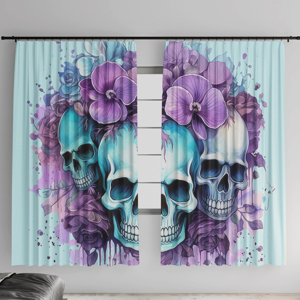 Flower Skull Angel Window Curtain The Good Girl In Me Got Tired Of The Bullshit