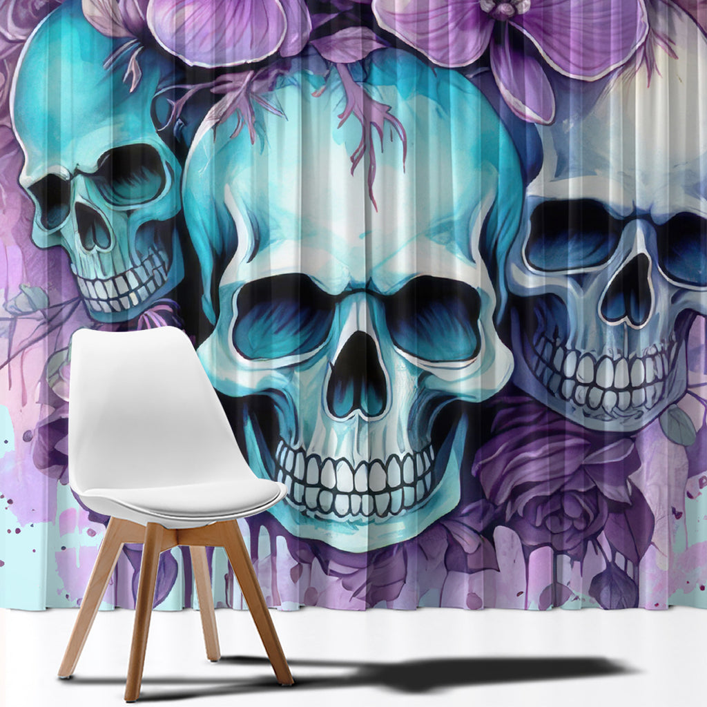 Flower Skull Angel Window Curtain The Good Girl In Me Got Tired Of The Bullshit