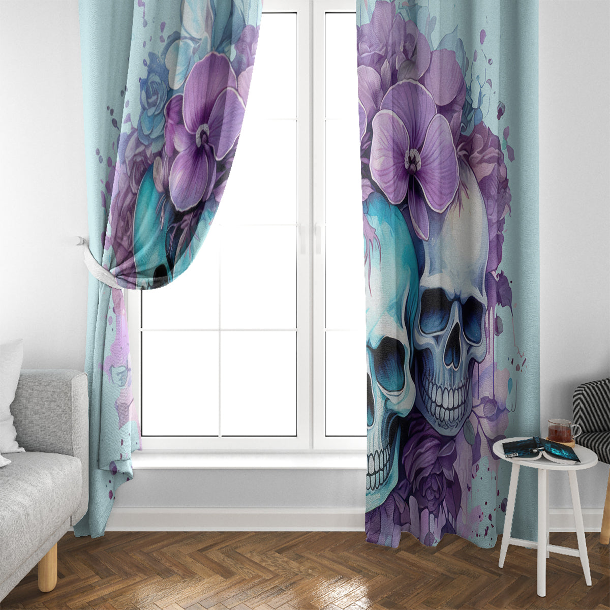 Flower Skull Angel Window Curtain The Good Girl In Me Got Tired Of The Bullshit