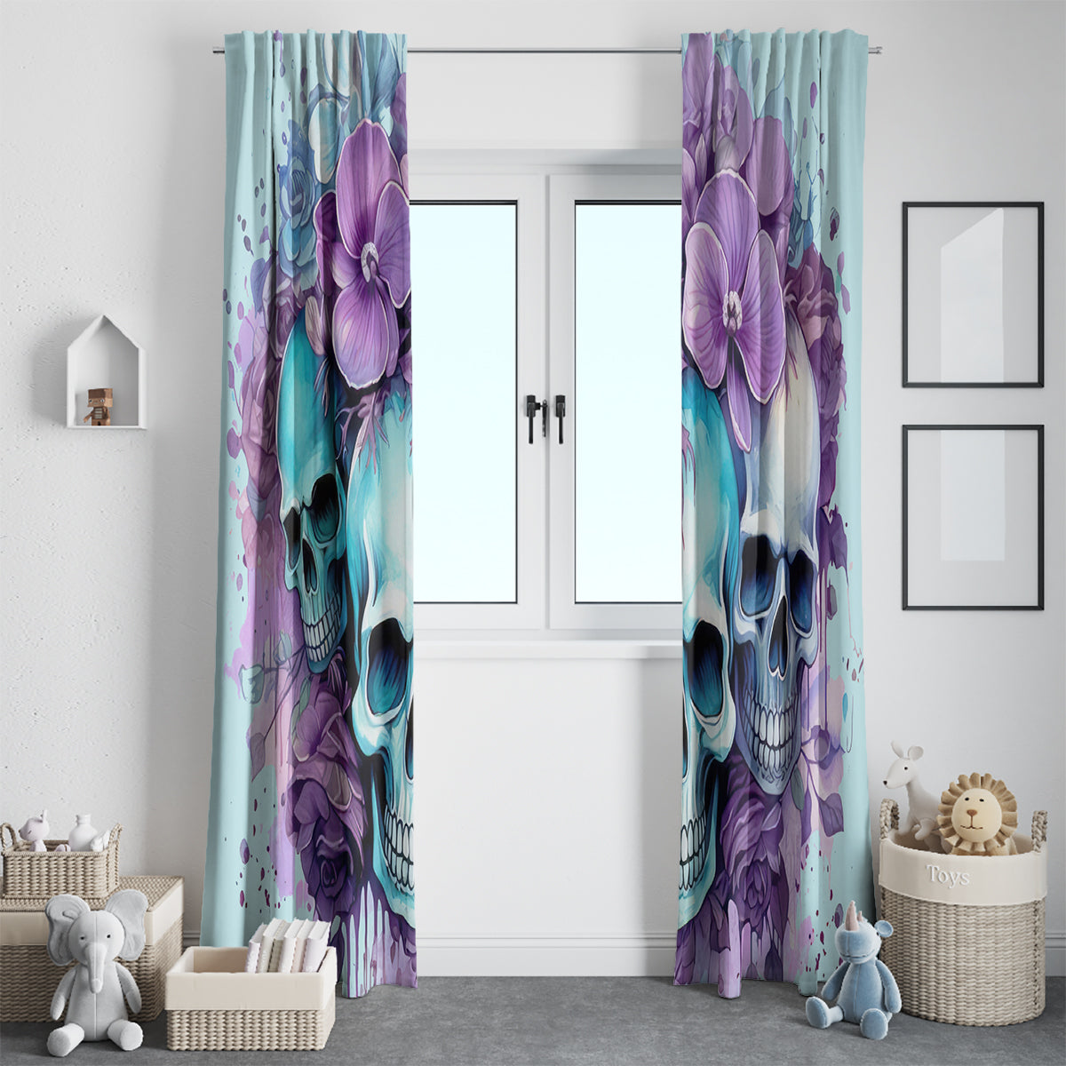 Flower Skull Angel Window Curtain The Good Girl In Me Got Tired Of The Bullshit