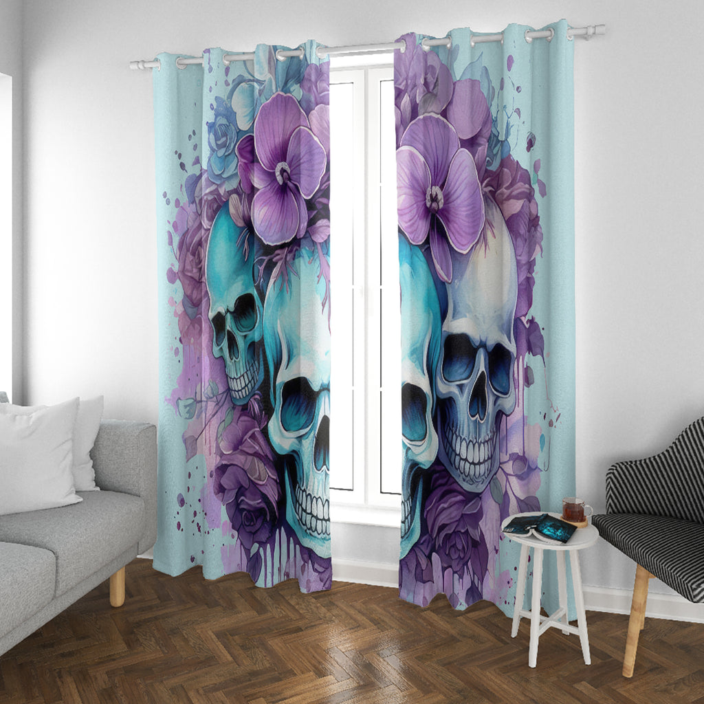 Flower Skull Angel Window Curtain The Good Girl In Me Got Tired Of The Bullshit