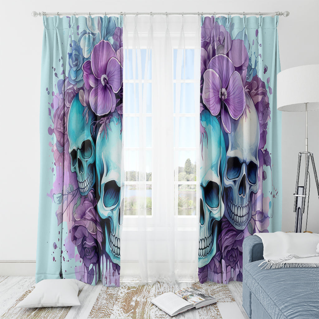 Flower Skull Angel Window Curtain The Good Girl In Me Got Tired Of The Bullshit