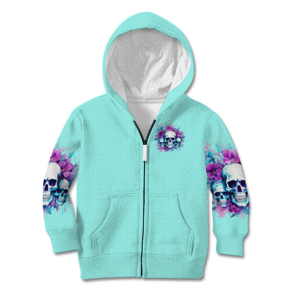Flower Skull Angel Kid Hoodie Stuck Between IDK IDC and IDGAF