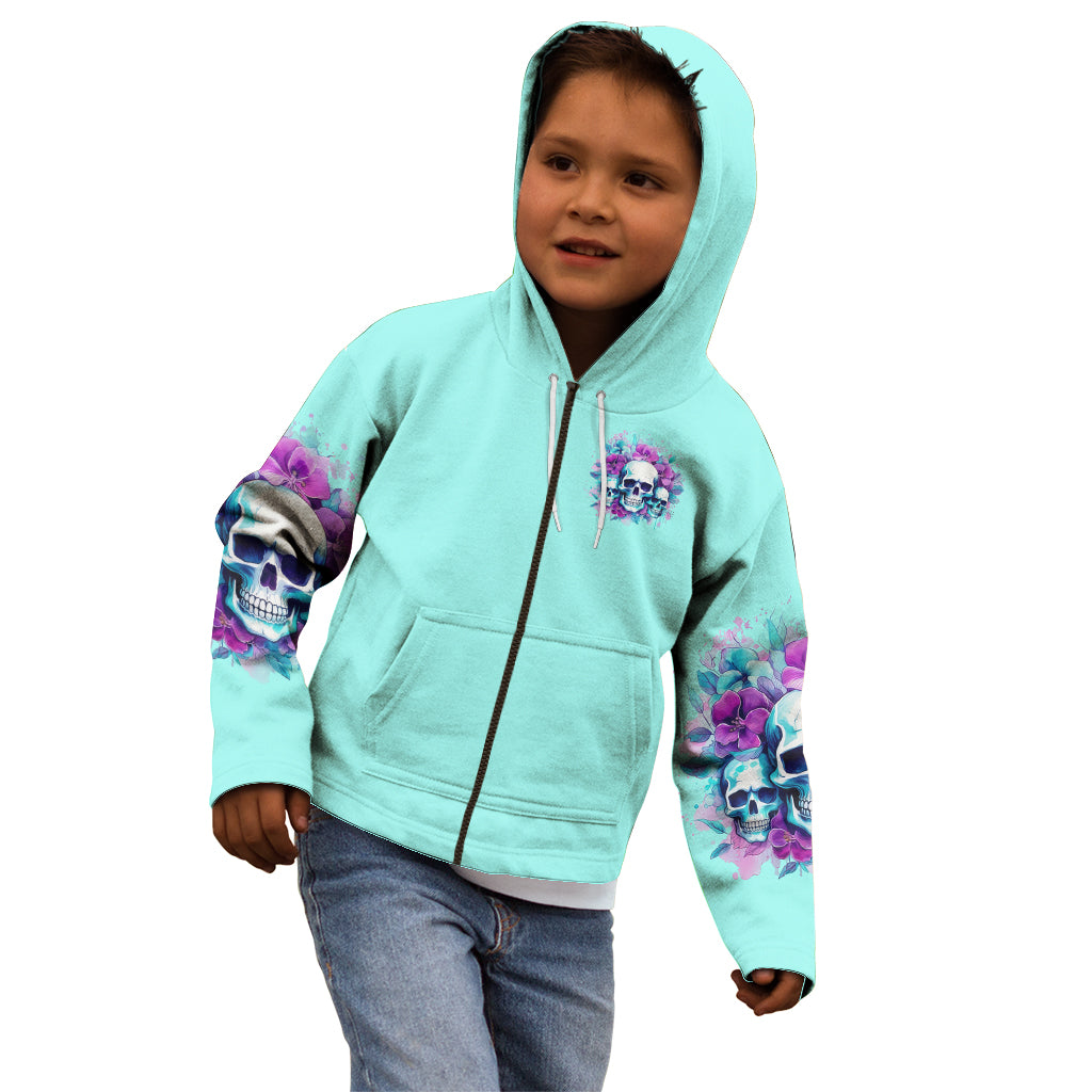 Flower Skull Angel Kid Hoodie Stuck Between IDK IDC and IDGAF