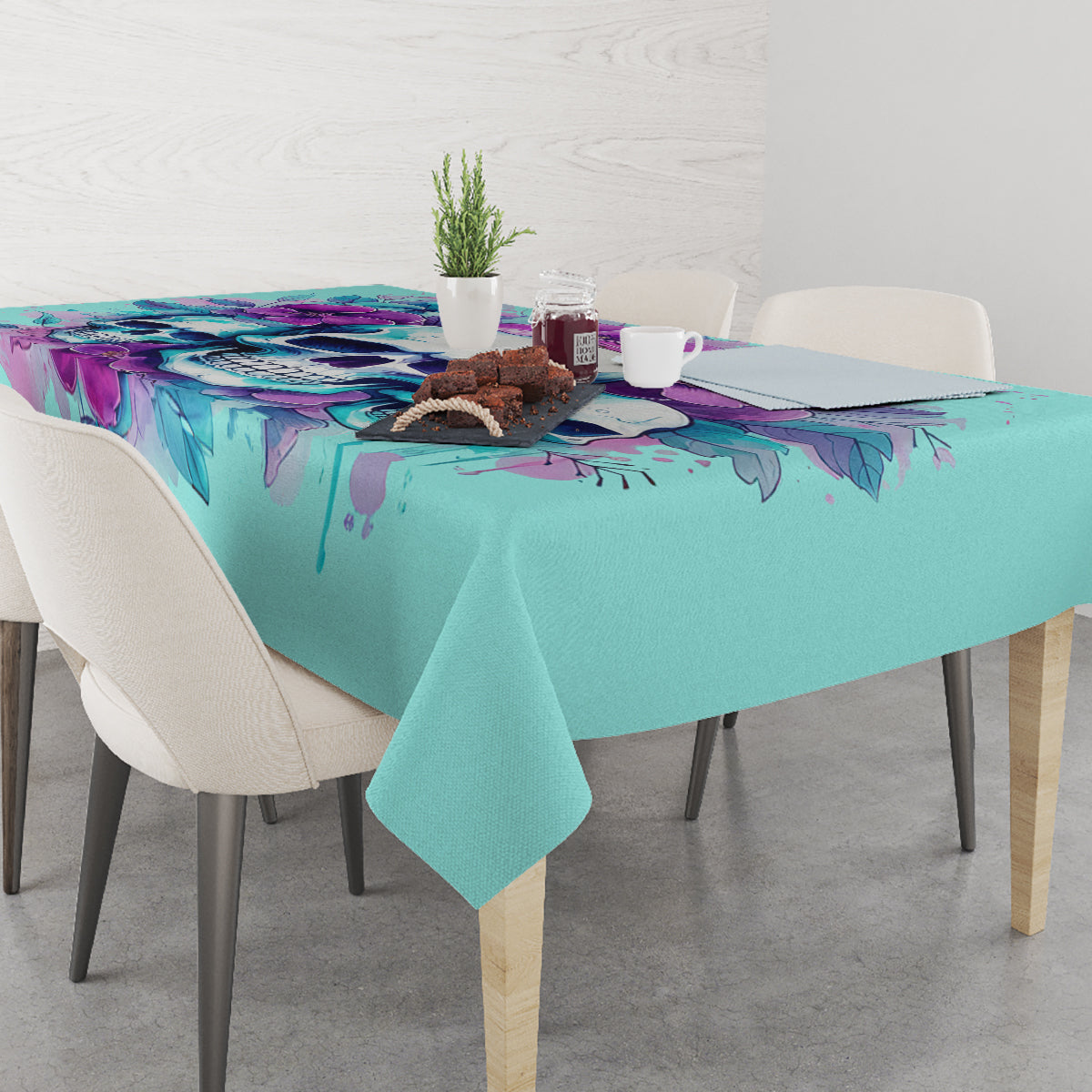 Flower Skull Angel Tablecloth Stuck Between IDK IDC and IDGAF