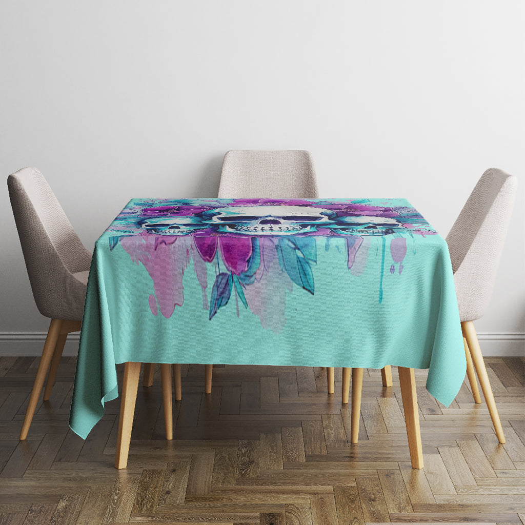 Flower Skull Angel Tablecloth Stuck Between IDK IDC and IDGAF