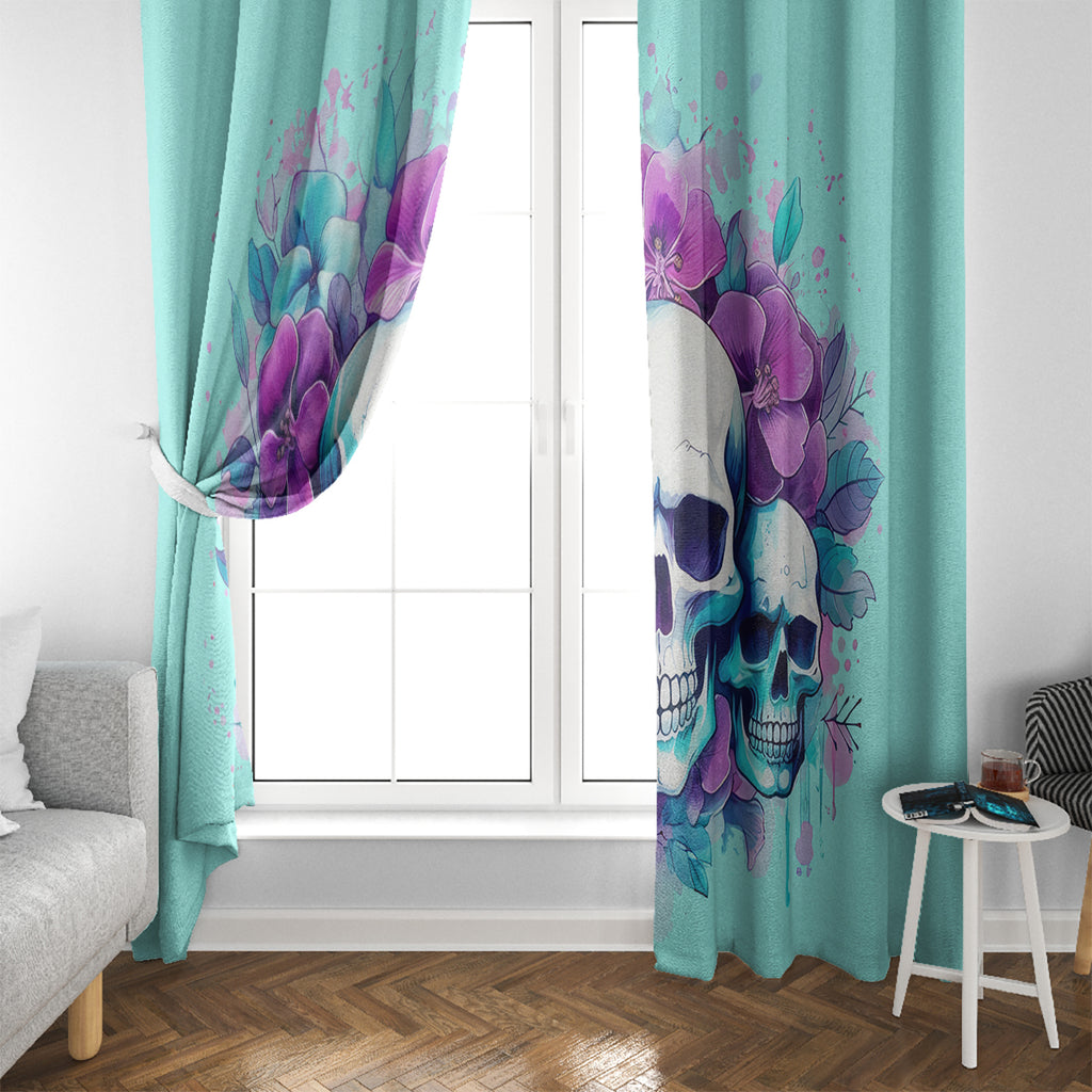 Flower Skull Angel Window Curtain Stuck Between IDK IDC and IDGAF