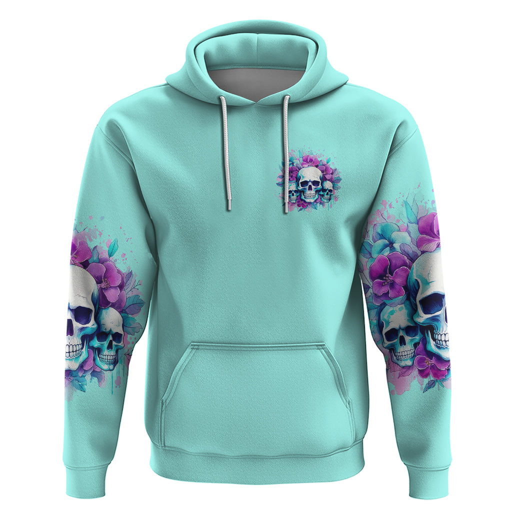 Flower Skull Angel Zip Hoodie Stuck Between IDK IDC and IDGAF