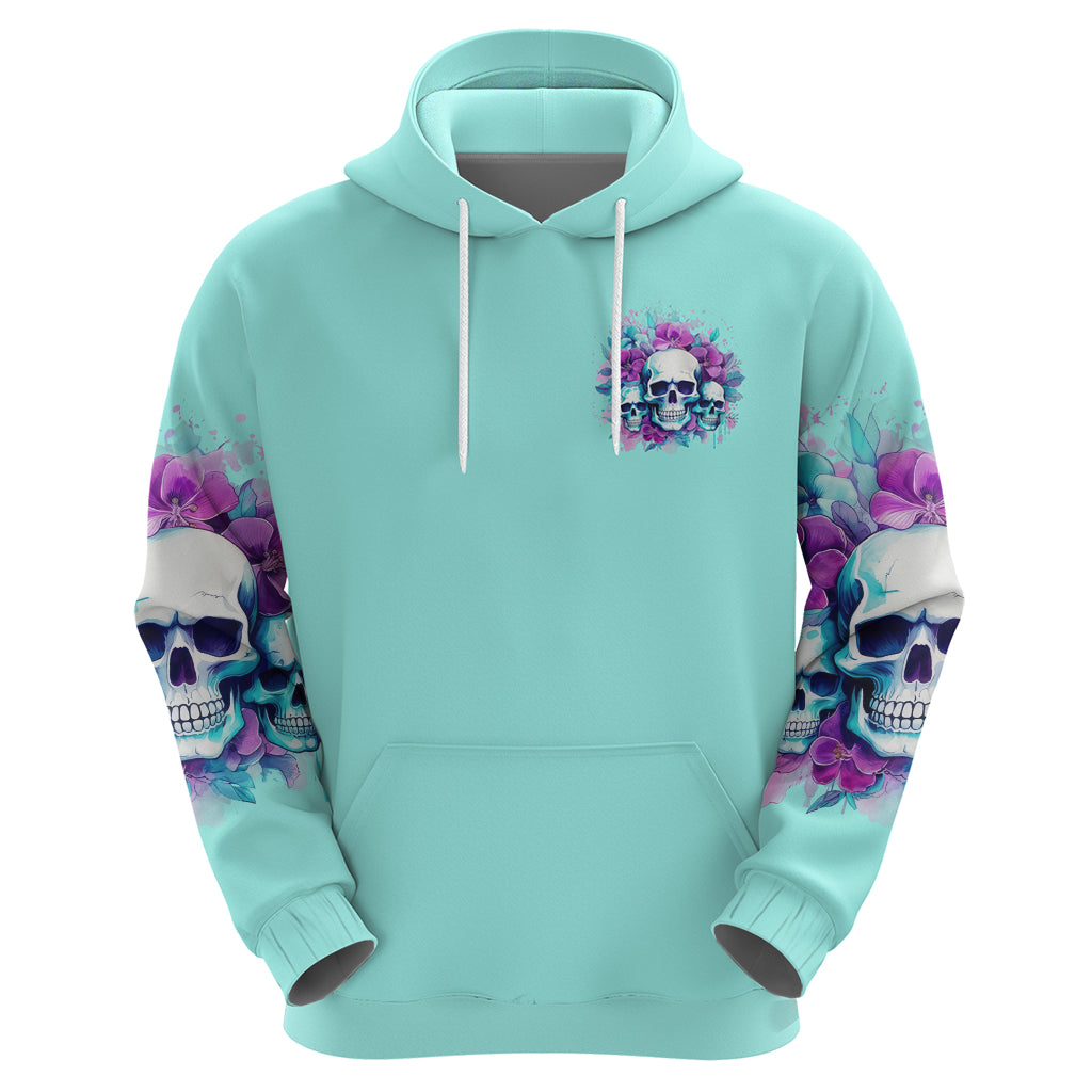 Flower Skull Angel Zip Hoodie Stuck Between IDK IDC and IDGAF