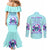 Flower Skull Angel Couples Matching Mermaid Dress and Long Sleeve Button Shirt I'm A Bitch With A Flow Bullshit Tolerance