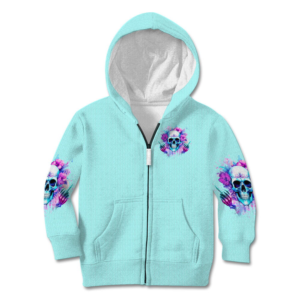 Flower Skull Angel Kid Hoodie I'm A Bitch With A Flow Bullshit Tolerance