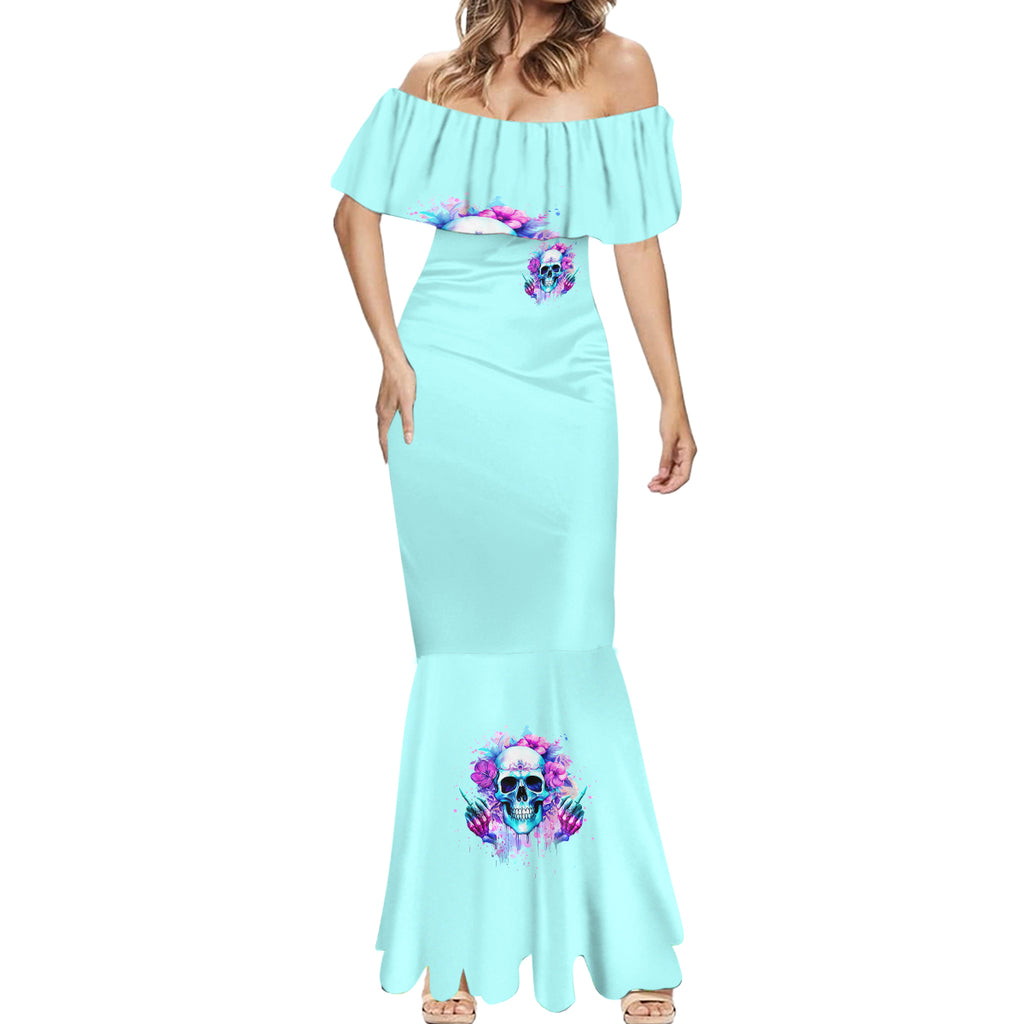 Flower Skull Angel Mermaid Dress I'm A Bitch With A Flow Bullshit Tolerance