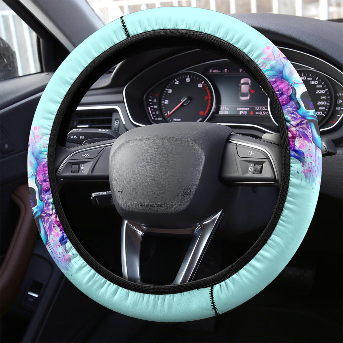 Flower Skull Angel Steering Wheel Cover I'm A Bitch With A Flow Bullshit Tolerance