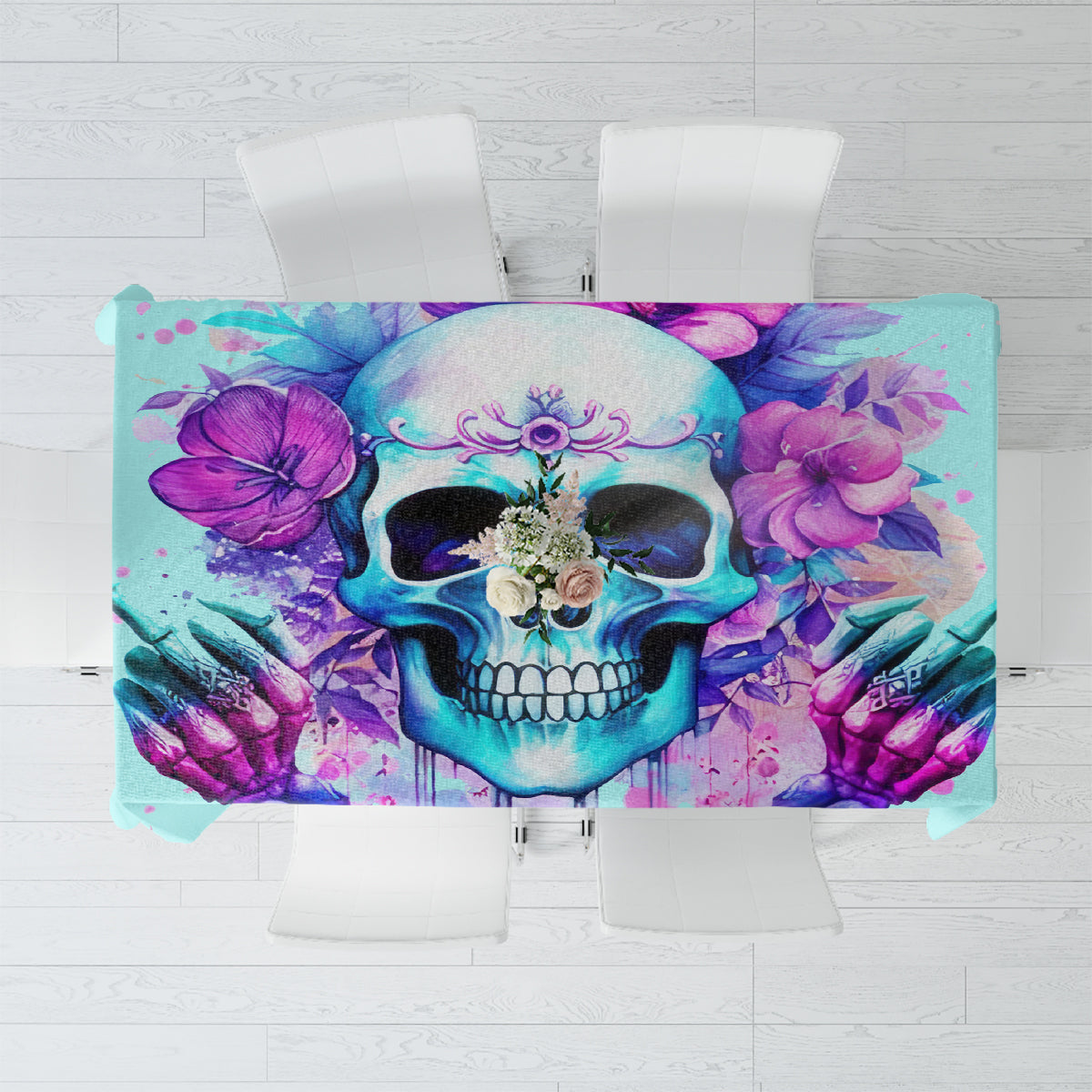 Flower Skull Angel Tablecloth I'm A Bitch With A Flow Bullshit Tolerance