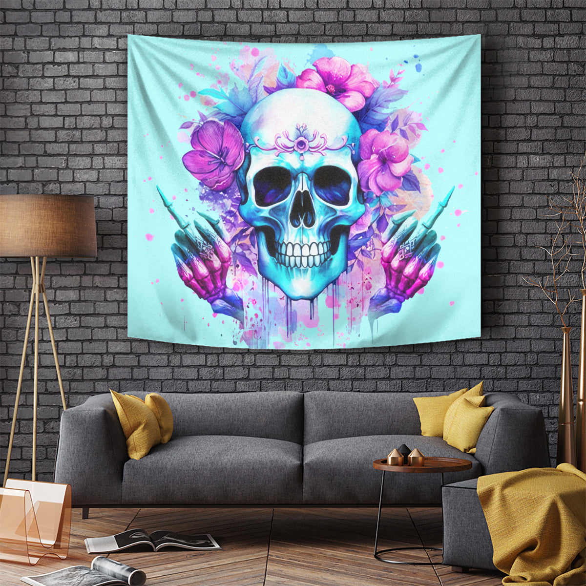 Flower Skull Angel Tapestry I'm A Bitch With A Flow Bullshit Tolerance