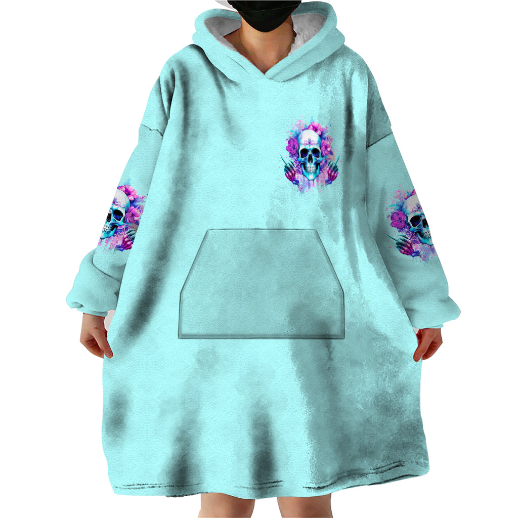 Flower Skull Angel Wearable Blanket Hoodie I'm A Bitch With A Flow Bullshit Tolerance