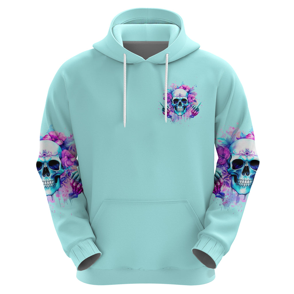 Flower Skull Angel Zip Hoodie I'm A Bitch With A Flow Bullshit Tolerance