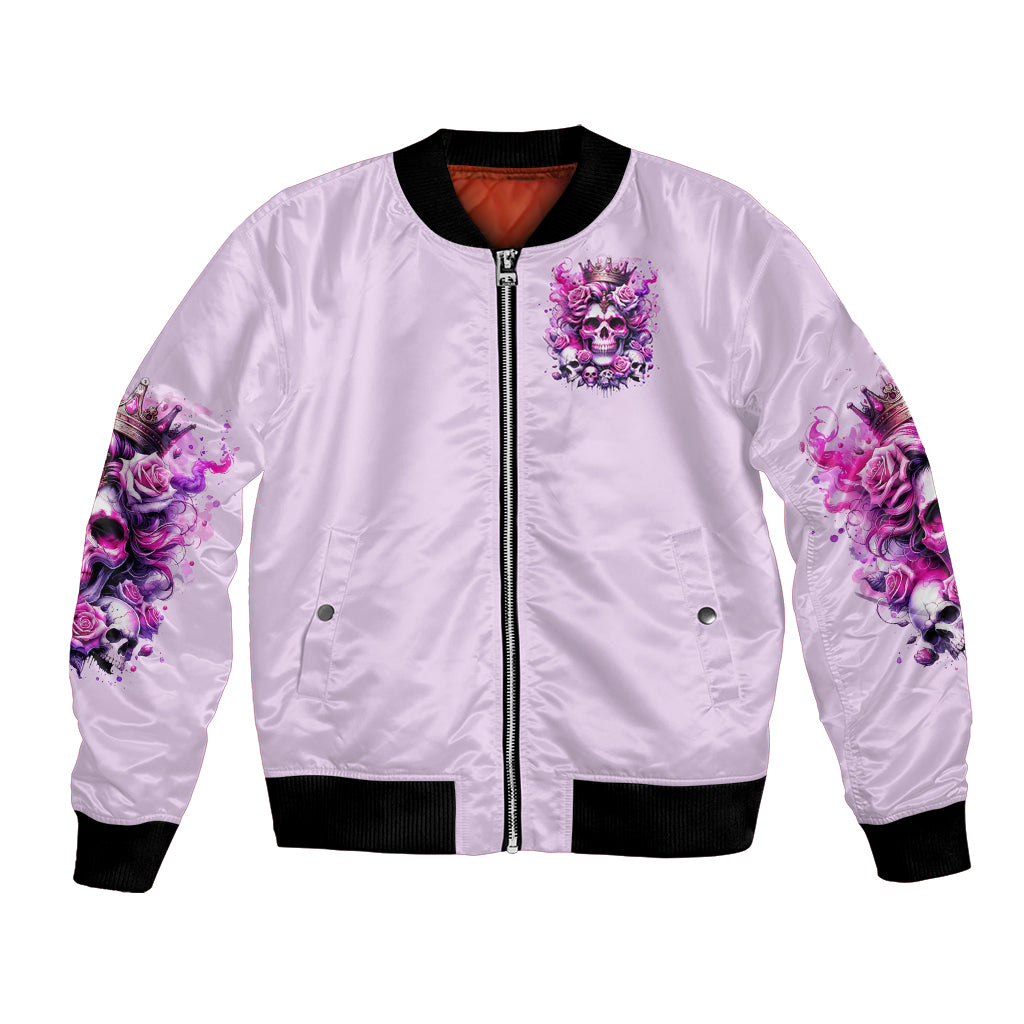 Rose Skull Bomber Jacket Bitch I'm The Fucking Queen