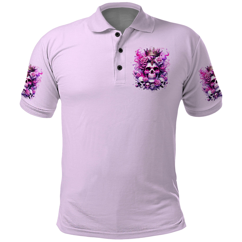 Rose Skull Polo Shirt Bitch I'm The Fucking Queen