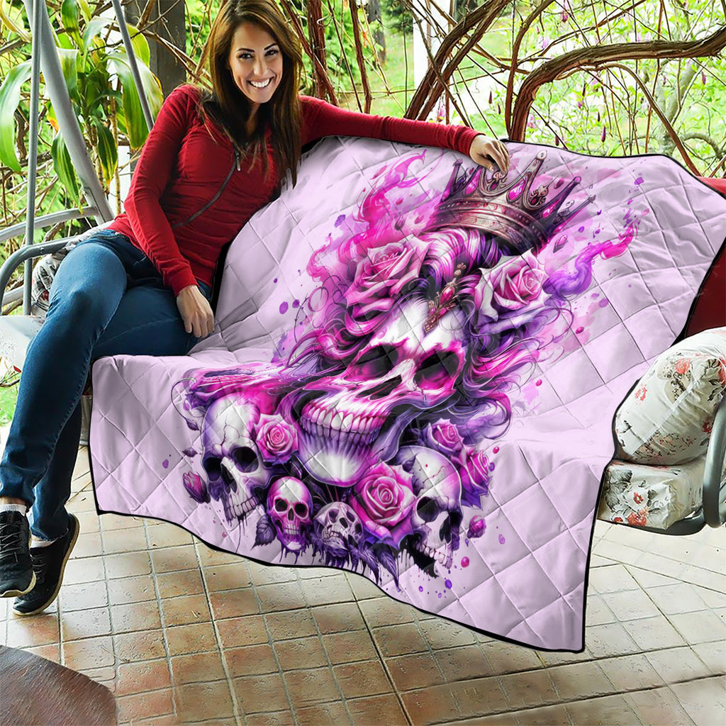 Rose Skull Quilt Bitch I'm The Fucking Queen
