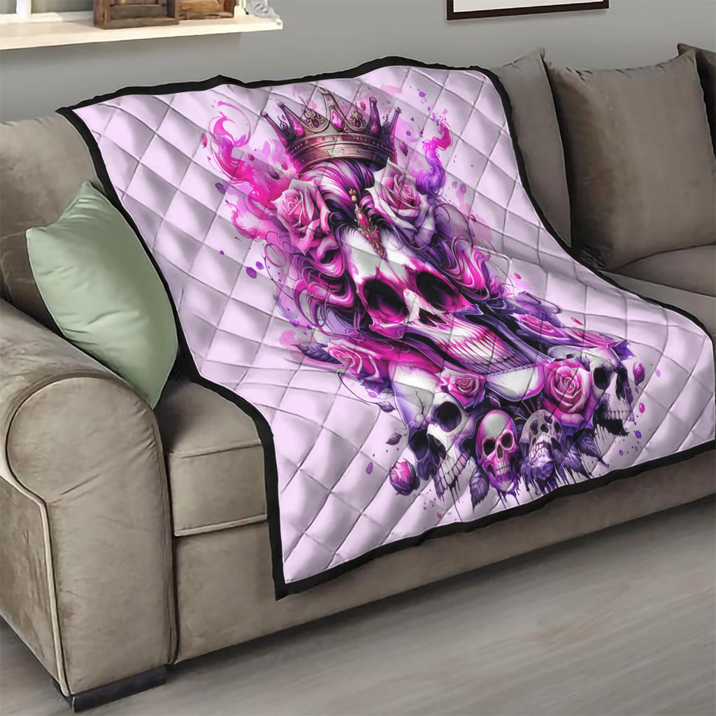 Rose Skull Quilt Bitch I'm The Fucking Queen
