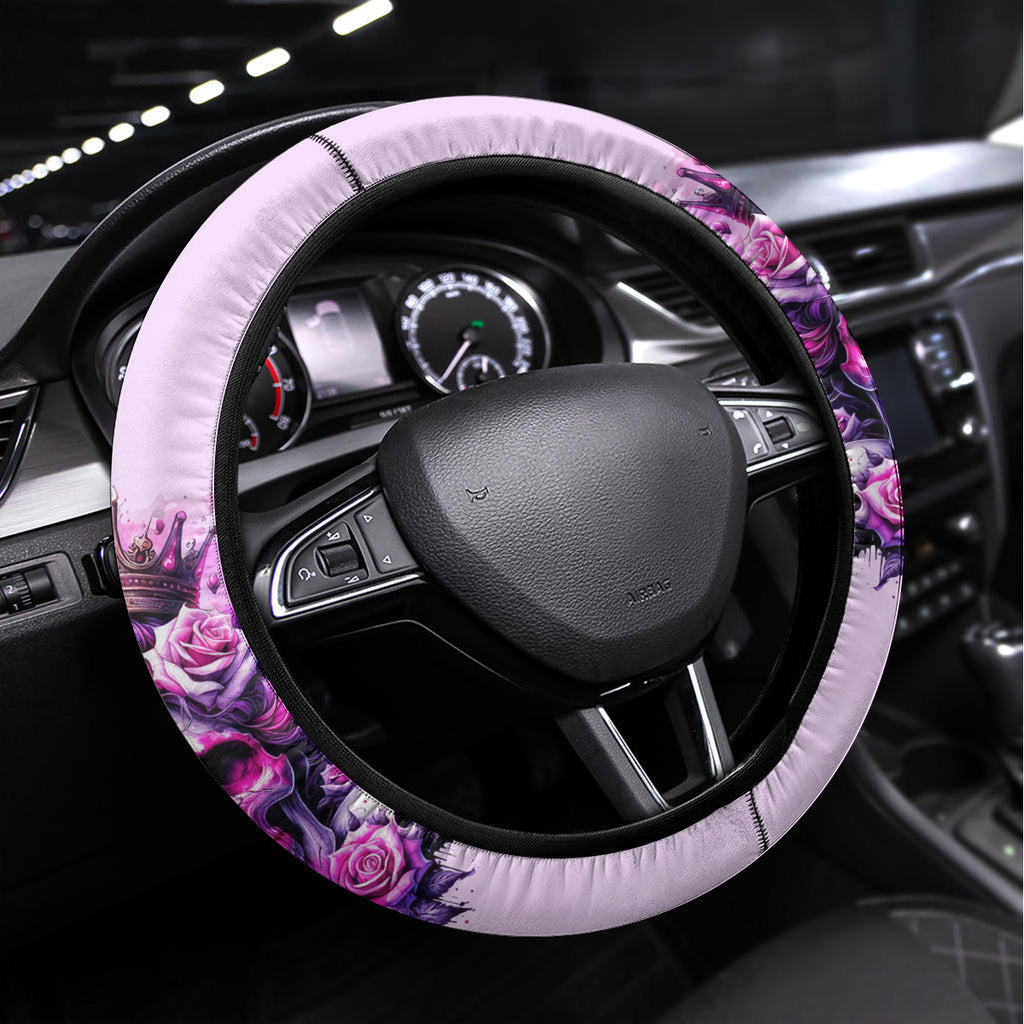 Rose Skull Steering Wheel Cover Bitch I'm The Fucking Queen