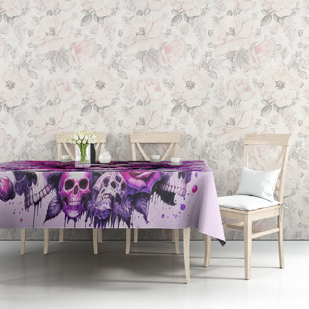 Rose Skull Tablecloth Bitch I'm The Fucking Queen