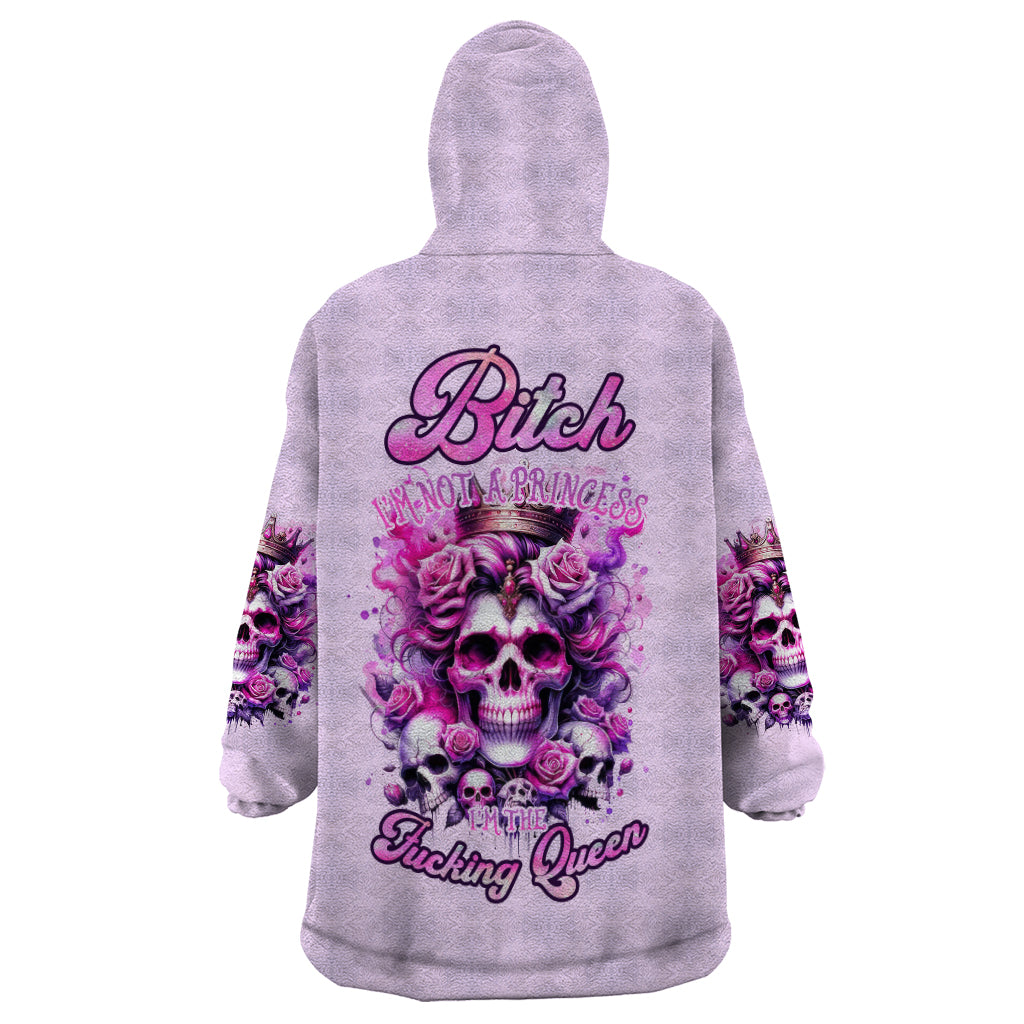 Rose Skull Wearable Blanket Hoodie Bitch I'm The Fucking Queen