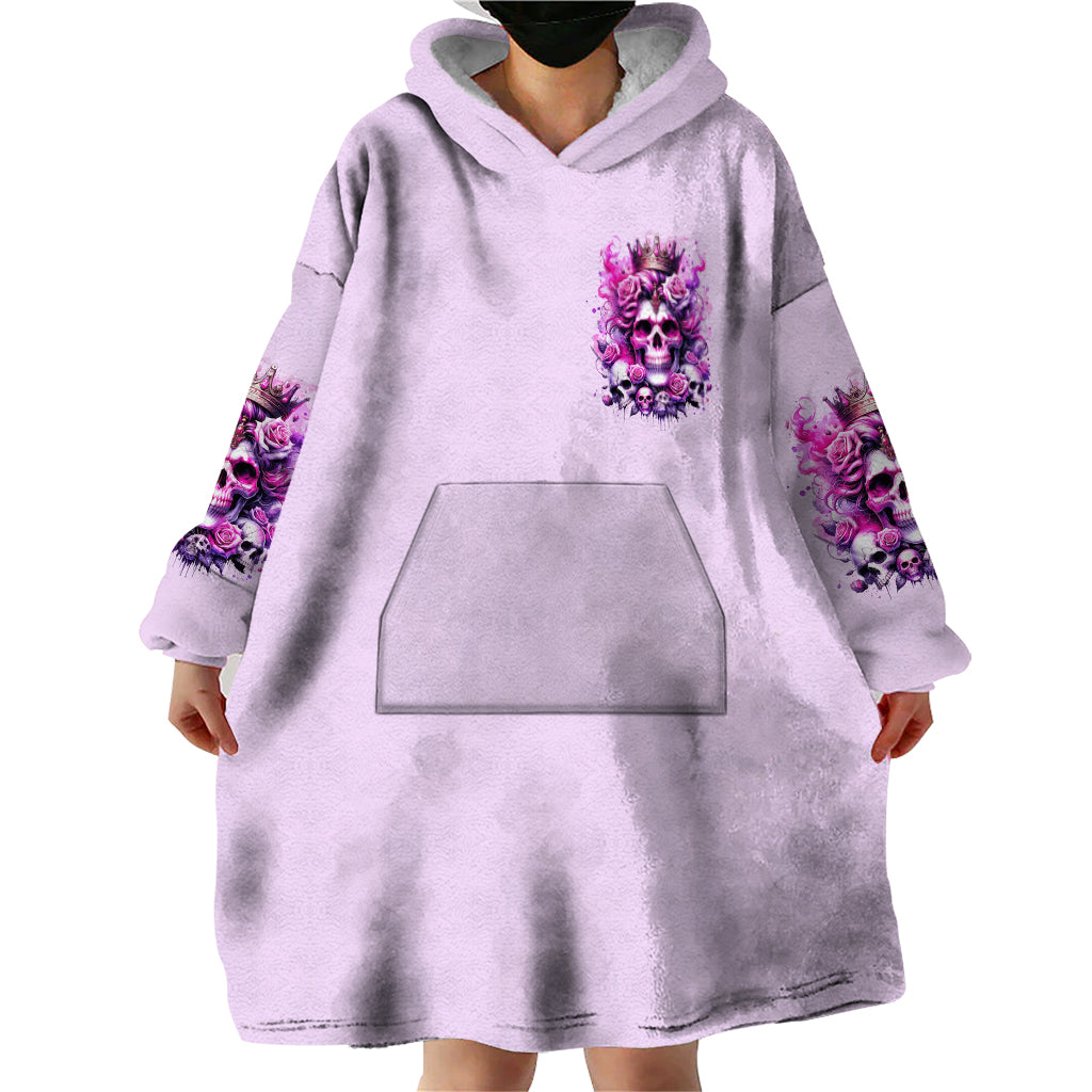 Rose Skull Wearable Blanket Hoodie Bitch I'm The Fucking Queen