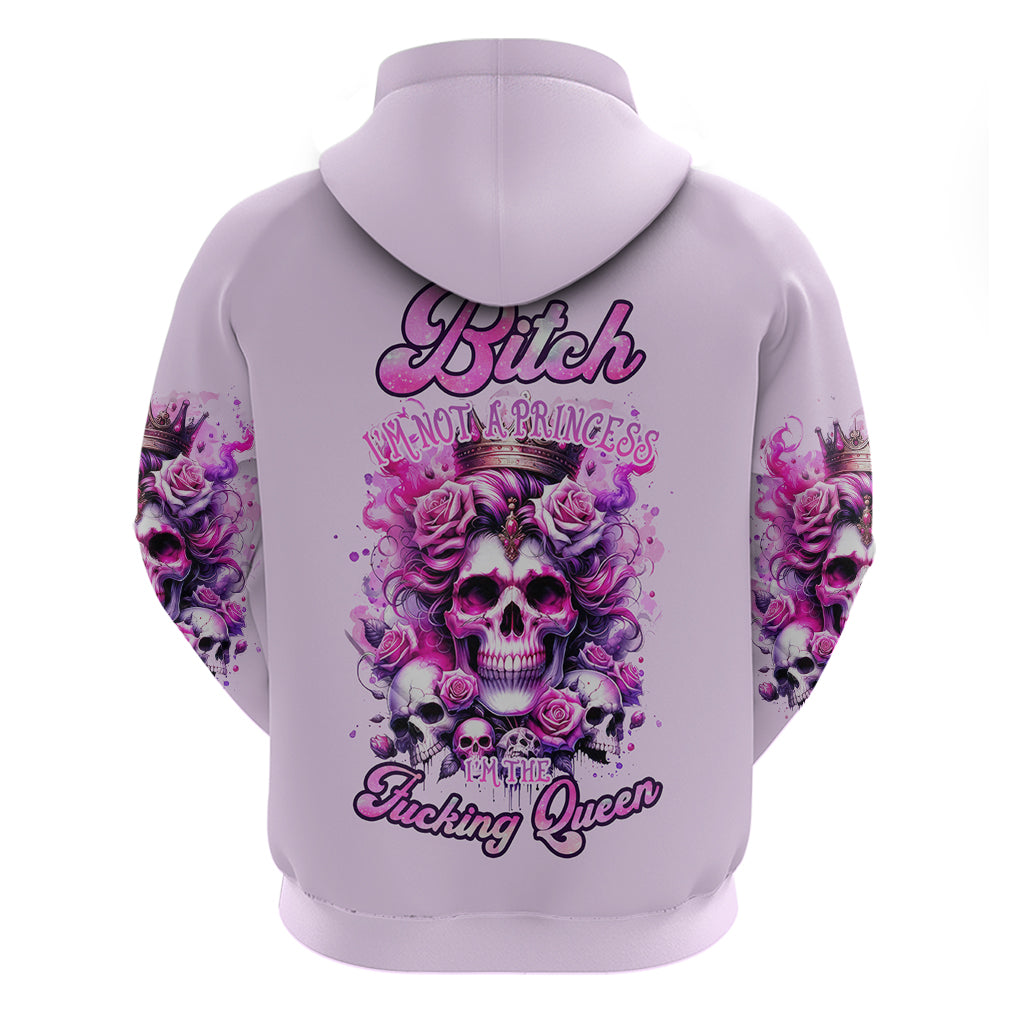 Rose Skull Zip Hoodie Bitch I'm The Fucking Queen