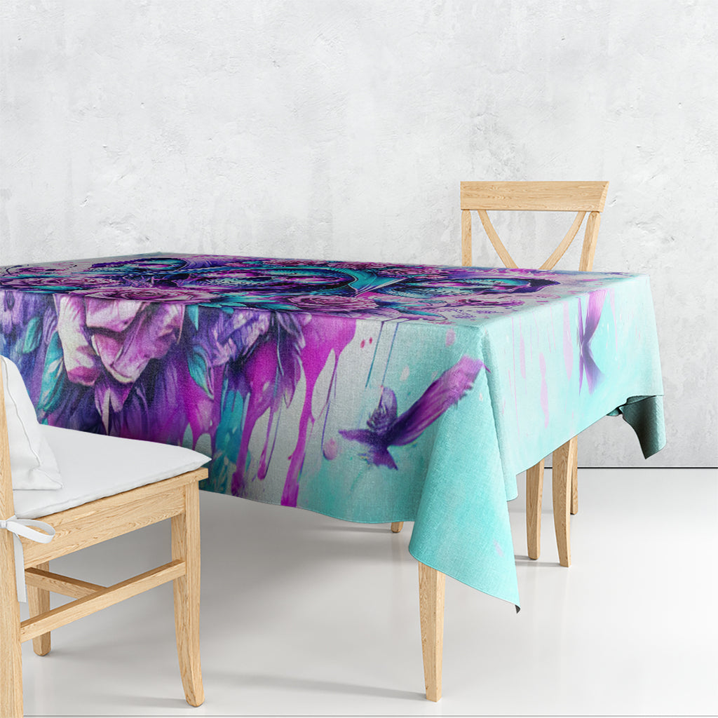 Flower Skull Angel Tablecloth Stuck Between IDK IDC and IDGAF