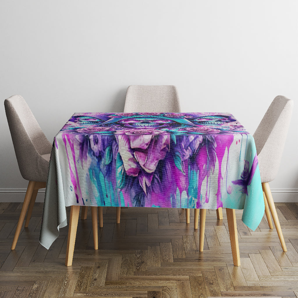 Flower Skull Angel Tablecloth Stuck Between IDK IDC and IDGAF