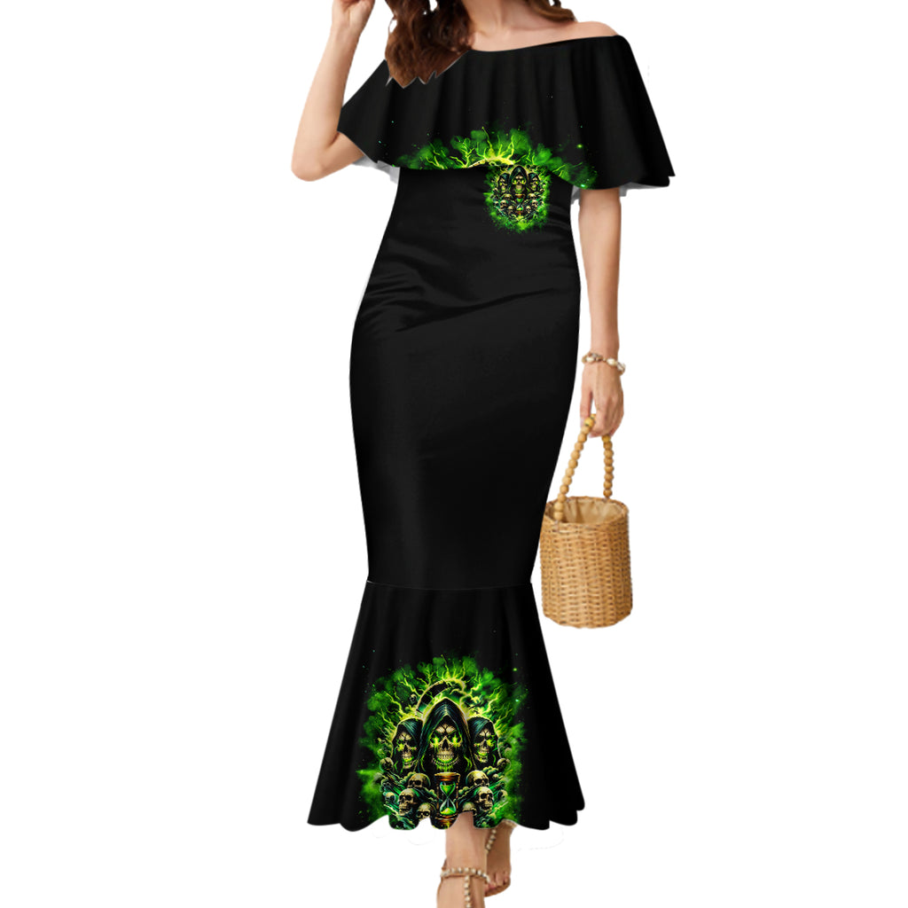 Flame Skull Mermaid Dress I Have 3 Sides Quite Sweet Funny Crazy