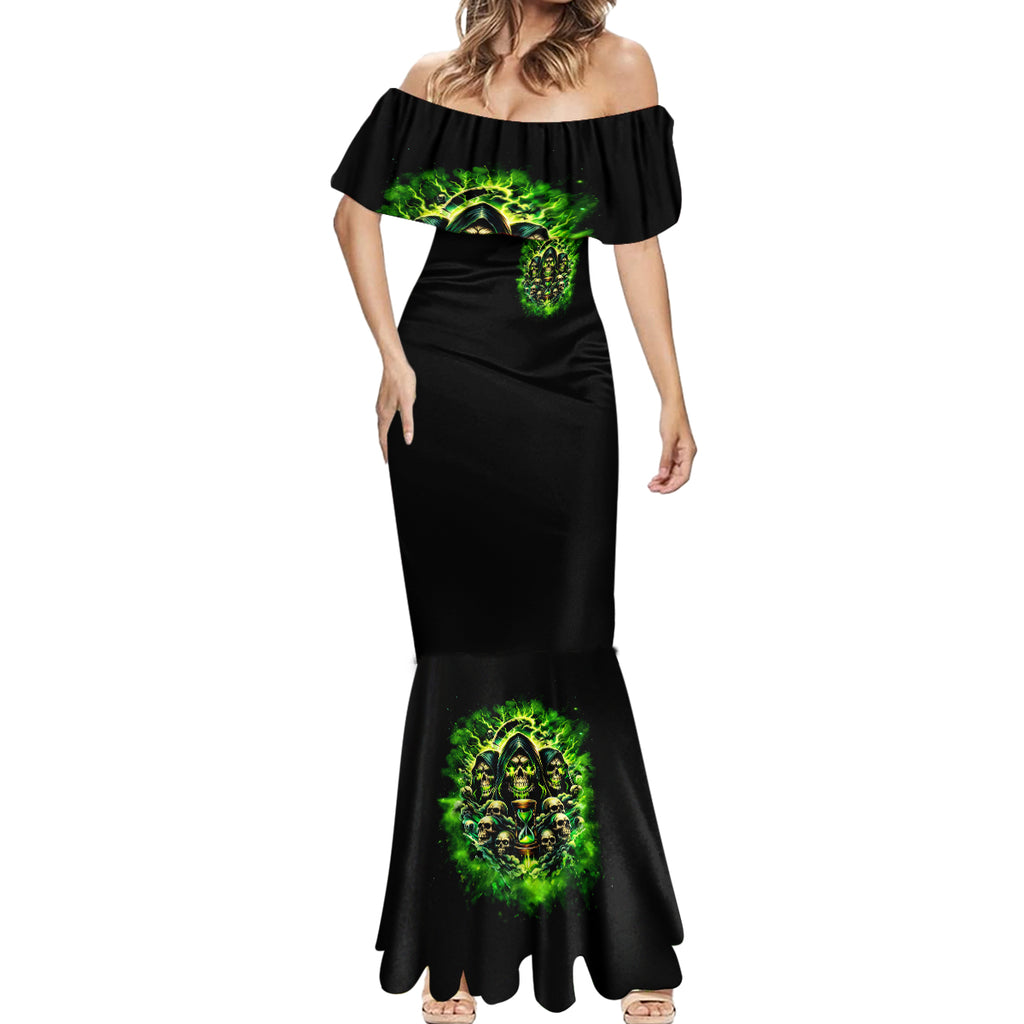Flame Skull Mermaid Dress I Have 3 Sides Quite Sweet Funny Crazy