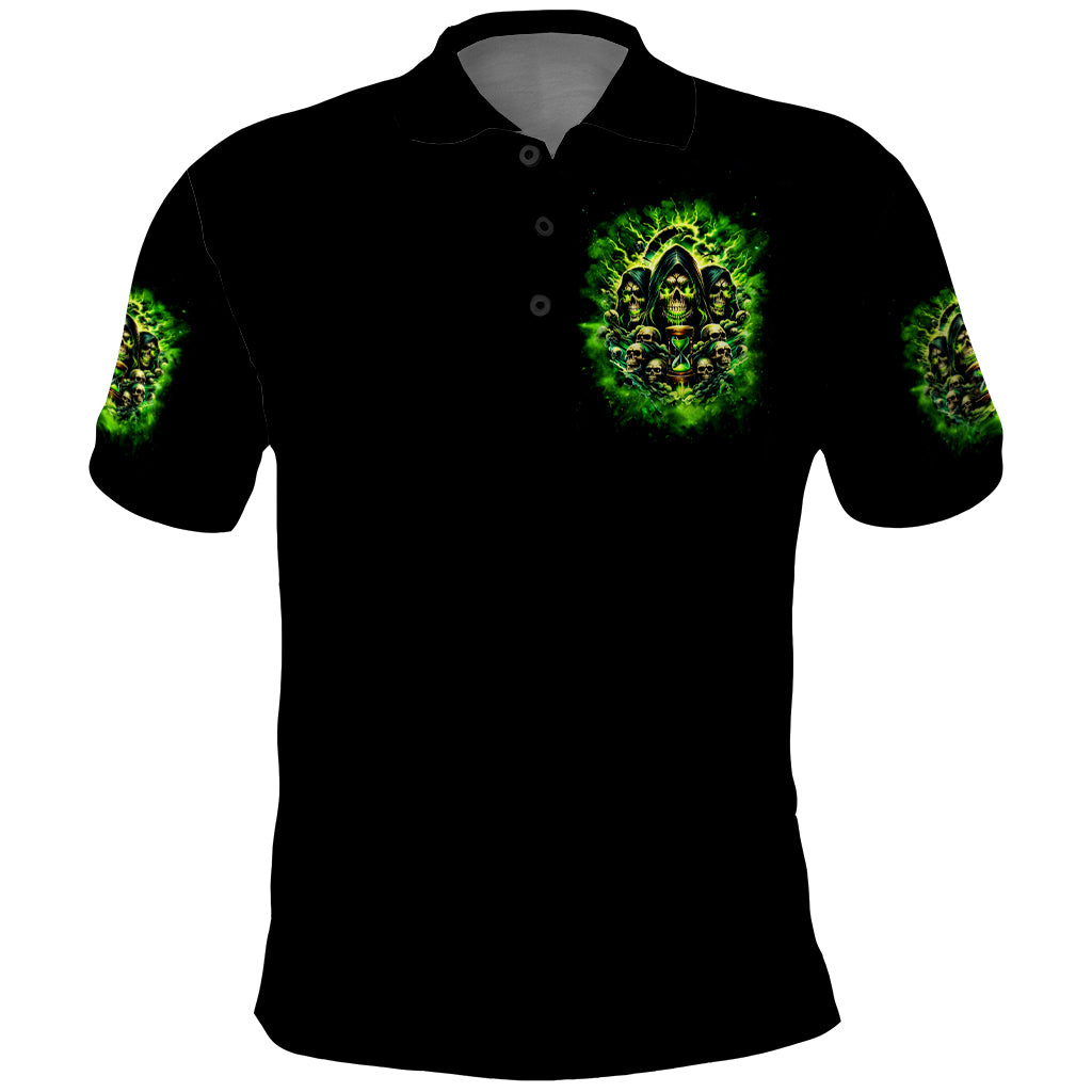 Flame Skull Polo Shirt I Have 3 Sides Quite Sweet Funny Crazy