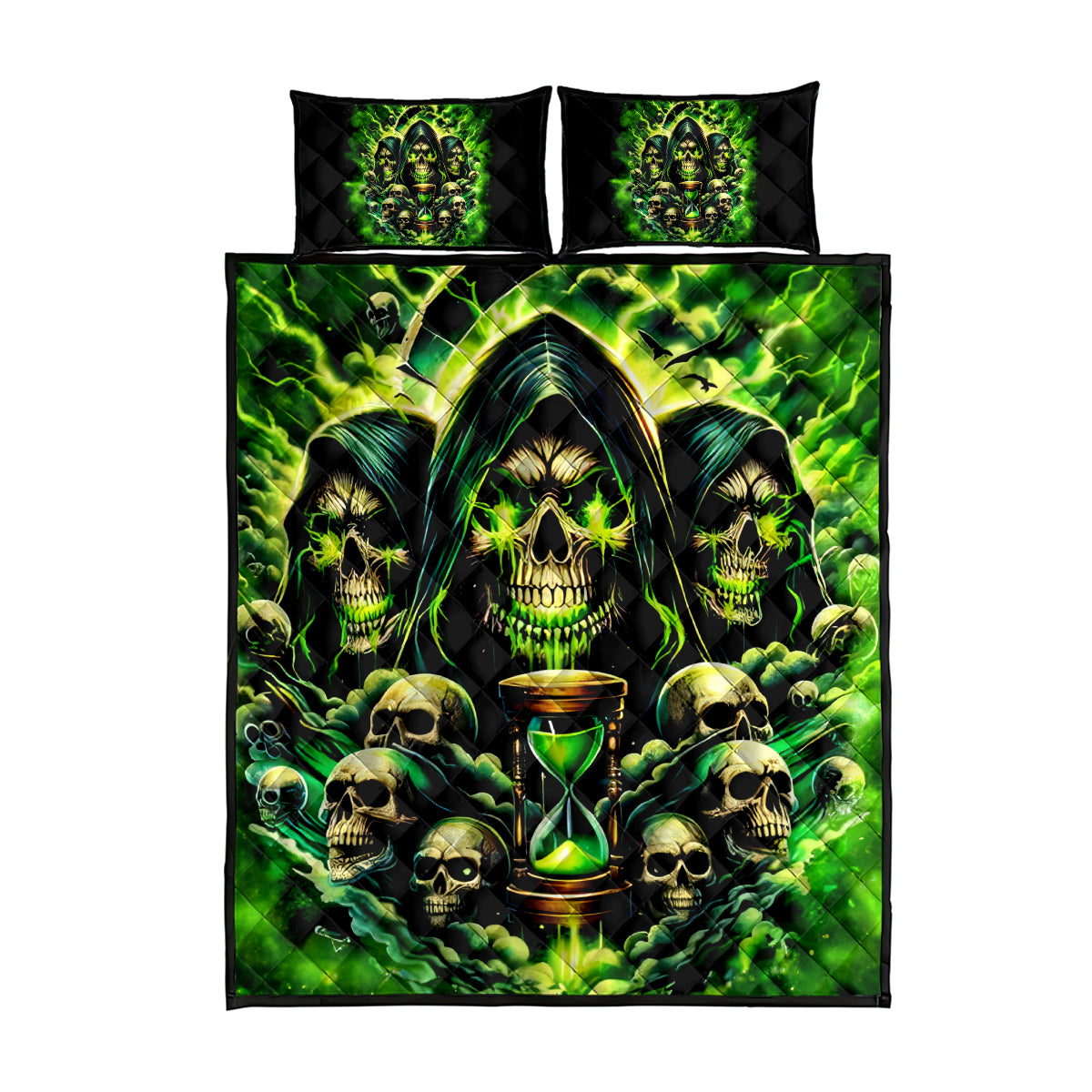 Flame Skull Quilt Bed Set I Have 3 Sides Quite Sweet Funny Crazy