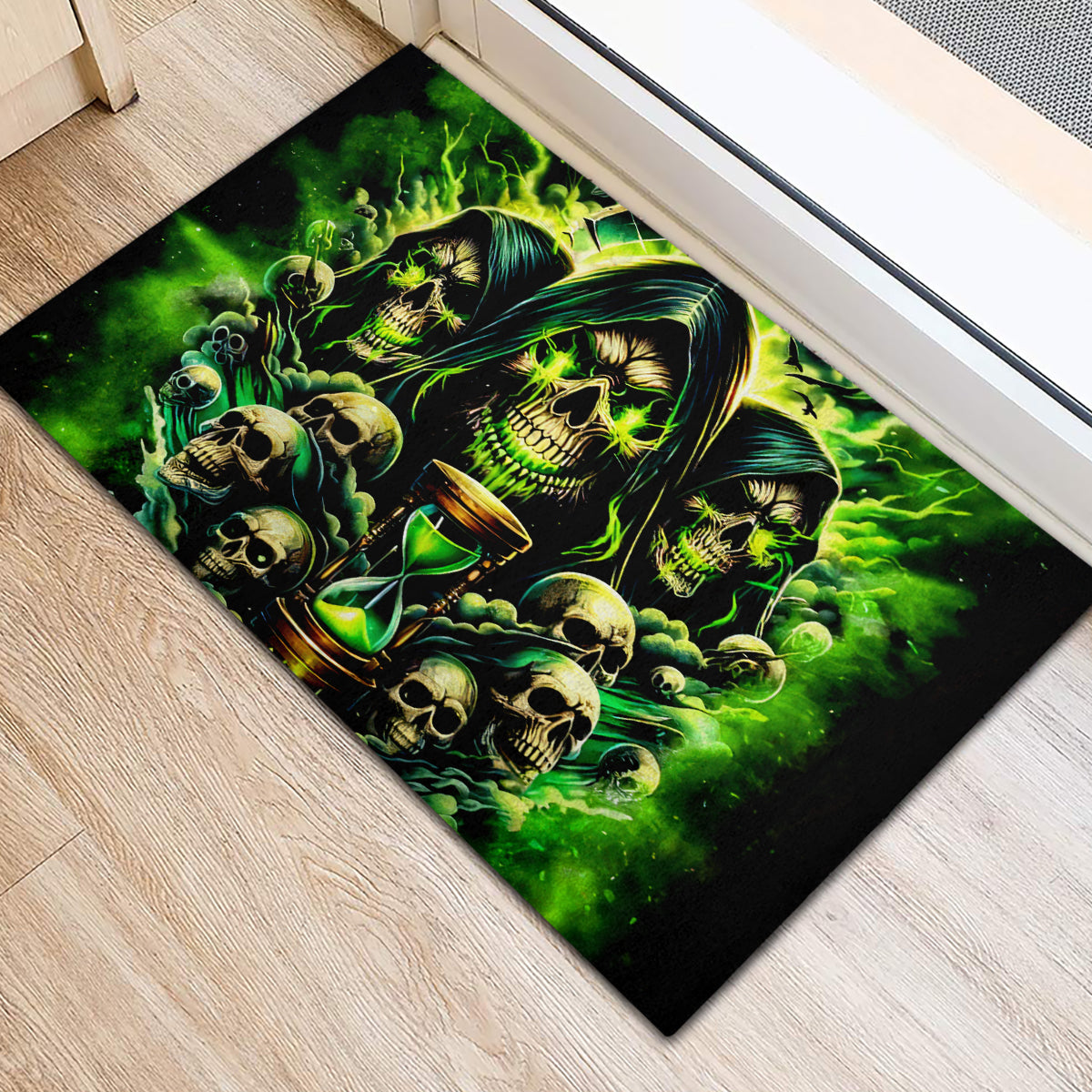 Flame Skull Rubber Doormat I Have 3 Sides Quite Sweet Funny Crazy