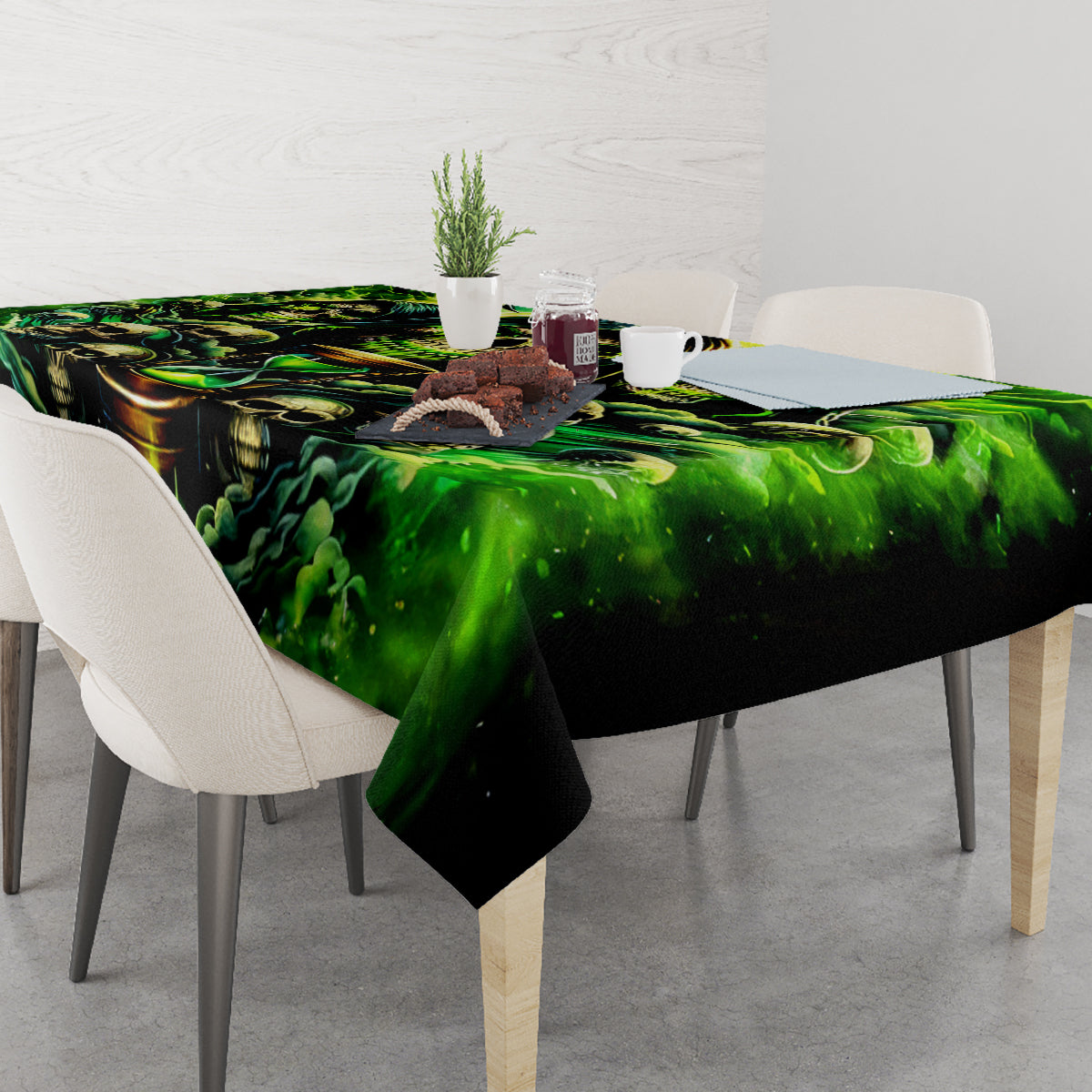 Flame Skull Tablecloth I Have 3 Sides Quite Sweet Funny Crazy