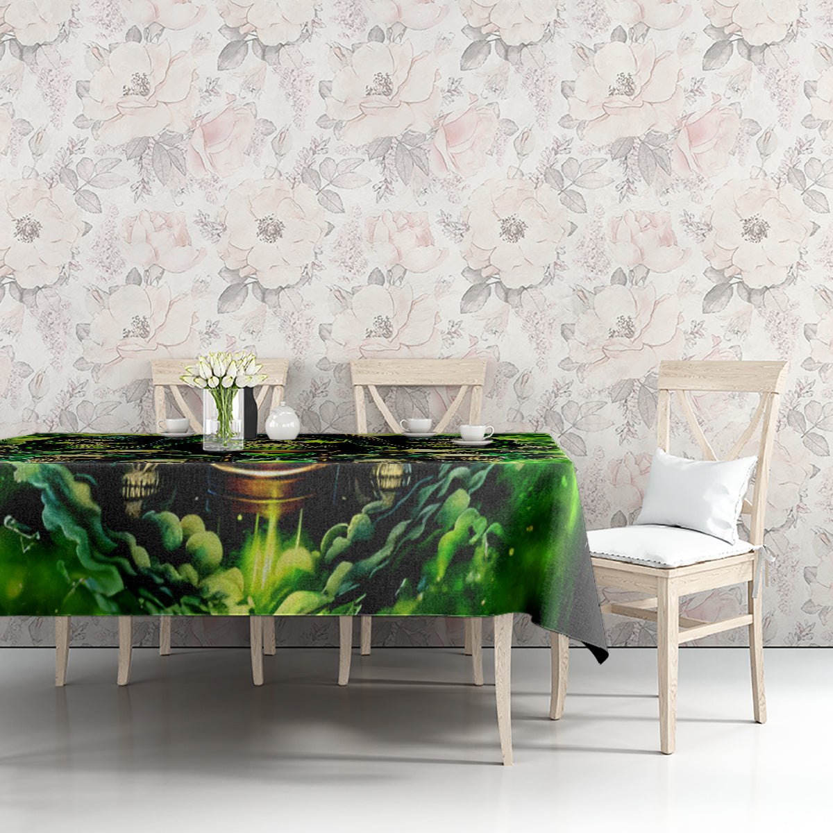 Flame Skull Tablecloth I Have 3 Sides Quite Sweet Funny Crazy
