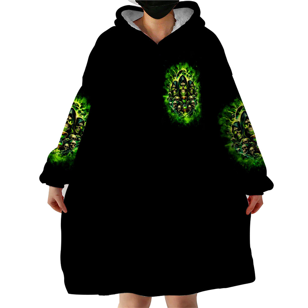 Flame Skull Wearable Blanket Hoodie I Have 3 Sides Quite Sweet Funny Crazy
