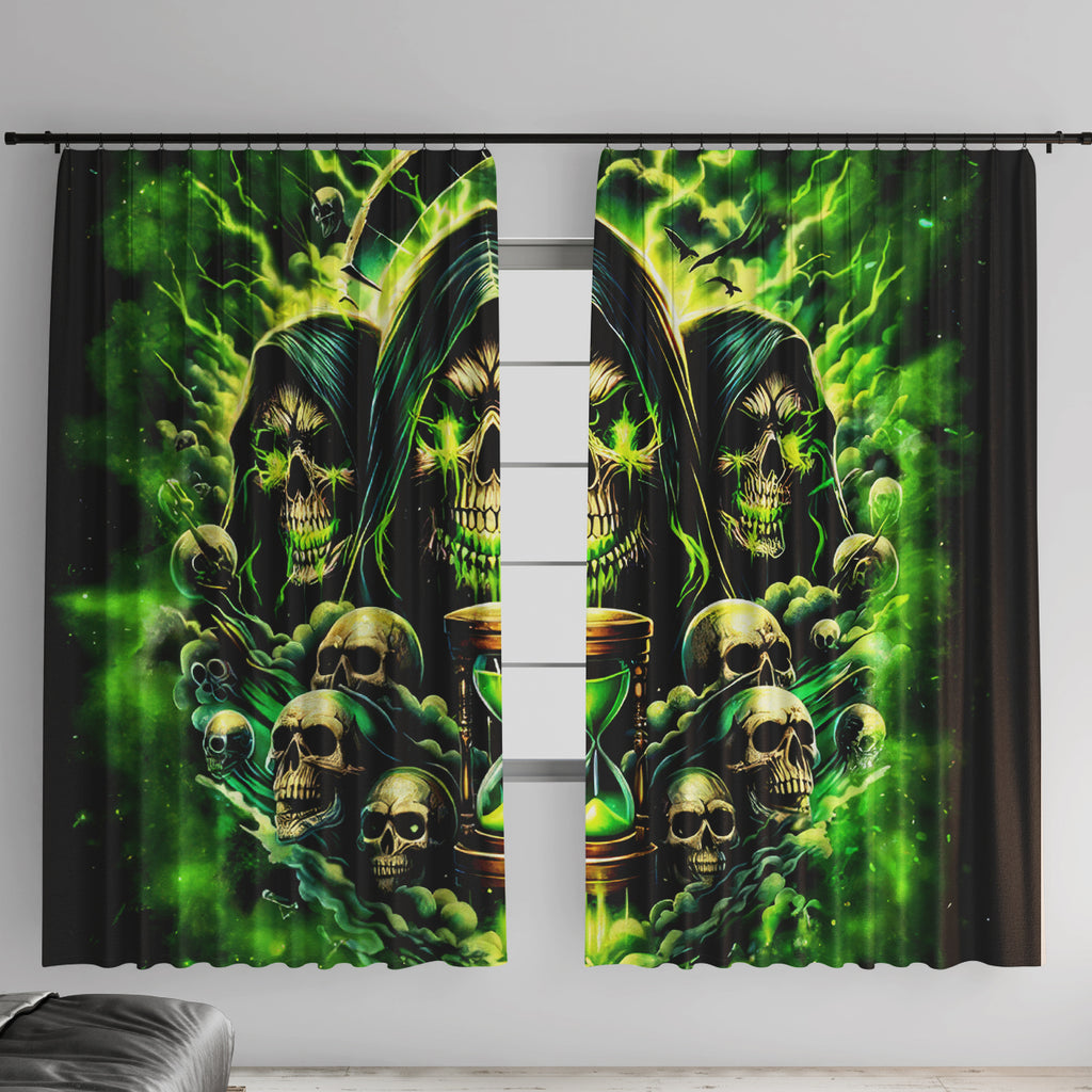 Flame Skull Window Curtain I Have 3 Sides Quite Sweet Funny Crazy