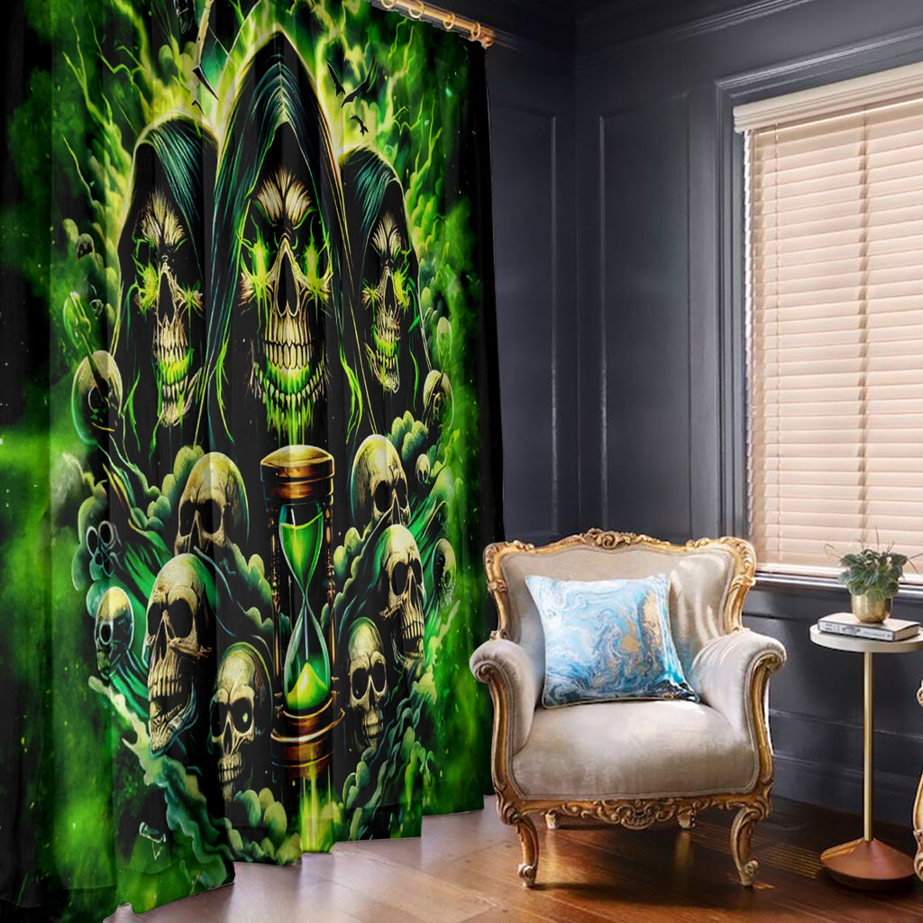 Flame Skull Window Curtain I Have 3 Sides Quite Sweet Funny Crazy