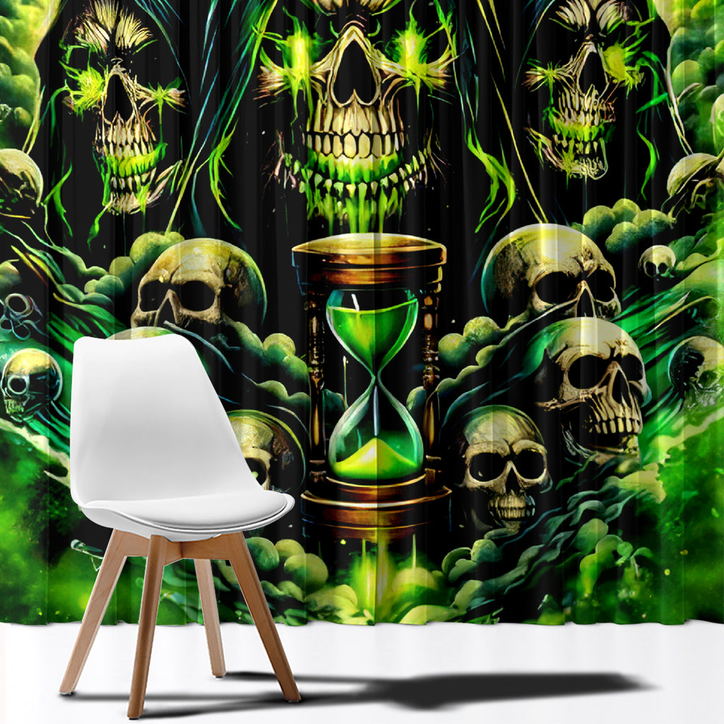 Flame Skull Window Curtain I Have 3 Sides Quite Sweet Funny Crazy