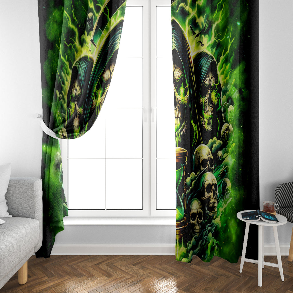 Flame Skull Window Curtain I Have 3 Sides Quite Sweet Funny Crazy