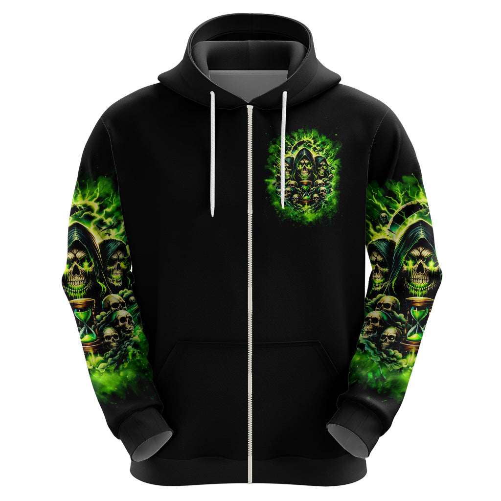 Flame Skull Zip Hoodie I Have 3 Sides Quite Sweet Funny Crazy